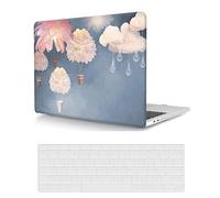 Coque Compatible avec MacBook Air 13 Pouces 2020 2019 2018 Version A2337 M1 A2179 A1932 avec Retina Display Touch ID, Étui Rigide Protecteur en Plastique et Housse de Clavier, Nuages