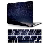 Coque Compatible avec MacBook Air 13 Pouces 2020 2019 2018 Version A2337 M1 A2179 A1932 avec Retina Display Touch ID, Étui Rigide Protecteur en Plastique et Housse de Clavier, Ciel étoilé