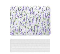 Coque Compatible avec Macbook Air 13 Pouces A2681 A3113 M2 M3 avec Liquid Retina Display Touch ID 2022 2024, Housse Étui Rigide de Protection Mat en Plastique & Protection Clavier, Fleur Violette