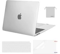 Coque Compatible avec MacBook Air 13 Pouces M1 Compatible 2021-2018 A2337 A2179 A1932, Coque Rigide&Housse Clavier&Film D'écran&Sac de Rangement pour MacBook Air 13,3 Pouces,Frost