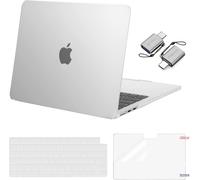 Coque Compatible avec MacBook Air 13 Pouces M4 M3 M2 2025 2024 2023 2022 A3240 A3113 A2681,Protection Coque Rigide&Housse Clavier&Protecteur d'écran&2 Adaptateur Type C,Frost