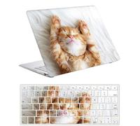 Coque Compatible avec Macbook Air 13 Pouces Modèle A2337 M1 A2179 A1932 2020 2019 2018 avec Retina Display Touch ID, Plastique Case Rigide Housse Étui & Protection Clavier, Chat endormi