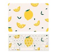 Coque Compatible avec Macbook Air 13 Pouces Modèle A2337 M1 A2179 A1932 2020 2019 2018 avec Retina Display Touch ID, Plastique Case Rigide Housse Étui & Protection Clavier, Lemon
