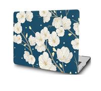 Coque Compatible avec Macbook Air 13 Pouces Modèle A2681 M2 2022 avec Liquid Retina Display Touch ID, Plastique Case Rigide Housse Étui, Fleur Blanche