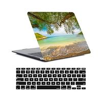 Coque Compatible avec Macbook Air 13 Pouces Modèle A2681 M2 2022 avec Liquid Retina Display Touch ID, Plastique Case Rigide Housse Étui & Protection Clavier, Plage
