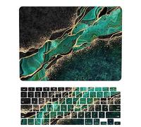 Coque Compatible avec Macbook Air 13 Pouces Modèle A2681 M2 2022 avec Liquid Retina Display Touch ID, Plastique Case Rigide Housse Étui & Protection Clavier, Marbre Vert