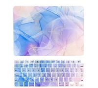 Coque Compatible avec Macbook Air 13 Pouces Modèle A2681 M2 2022 avec Liquid Retina Display Touch ID, Plastique Case Rigide Housse Étui & Protection Clavier, Bleu Rose