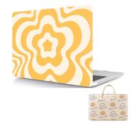 Coque Compatible avec MacBook Air 15 Pouces 2023 Version M2 M3 A2941 A3114 avec Liquid Retina Display Touch ID, Étui Rigide Protecteur en Plastique et Sac de Transport, Jaune