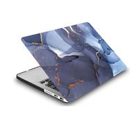 Coque Compatible avec Macbook Air 15 Pouces A2941 A3114 M2 M3 avec Liquid Retina Display Touch ID Version de 2023 2024, Housse Étui Rigide de Protection Mat en Plastique, Marbre Bleu