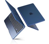 Coque Compatible avec MacBook Air 15 Pouces M2 M3 M4 2023-2025, A2941 A3114 A3241 avec 15,3"" Retina, Bord en TPU, Étui Rigide Protection, Housse Anti-Rayures - (Bord Bleu) Minuit Mat