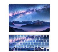 Coque Compatible avec Macbook Air 15 Pouces Modèle A2941 M2 2023 avec Liquid Retina Display Touch ID, Plastique Case Rigide Housse Étui & Protection Clavier, Étoiles de Montagne