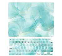 Coque Compatible avec Macbook Air 15 Pouces Modèle A2941 M2 2023 avec Liquid Retina Display Touch ID, Plastique Case Rigide Housse Étui & Protection Clavier, Turquoise