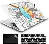 Coque Compatible avec MacBook Air M1 13 Pouces 2020 2021 2022 Release A2337/A2179,Plastique Coque Rigide Case + EU Protection Clavier + Protecteur d'écran,Cerveau Gauche et Droit 1