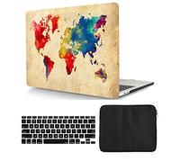 Coque Compatible avec MacBook Pro 13 Pouces 2020 2019 2018 2017 2016 Version A2338 M1 A2289 A2251 A2159 A1989 A1708 A1706, Étui et Housse de Clavier et Sac de Transport, Carte du Monde