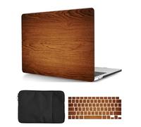 Coque Compatible avec Macbook Pro 14 Pouces A2442 A2779 A2918 A2992 M1 M2 M3 2021 2023 avec Retina Display Touch ID, Plastique Rigide Housse & Protection Clavier & Sac de Transport, Bois Brun