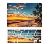 Coque Compatible avec MacBook Pro 15 Pouces Modèle A1990 A1707 avec Touch Bar and Touch ID 2019 2018 2017 2016, Plastique Case Rigide Housse Étui & Protection Clavier, Plage