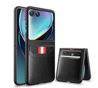 INF Coque pour Motorola Razr 50 Ultra en PC+PU Cuir Noir Ultra-Mince Antichoc Antirayures Model 3