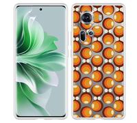 Coque Compatible avec Oppo Reno11 Coque en Silicone - 70s Orange