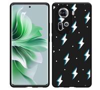 Coque Compatible avec Oppo Reno11 Coque en Silicone Noir - Éclairs
