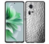 Coque Compatible avec Oppo Reno11 Coque en Silicone Noir - Silver Snake Texture