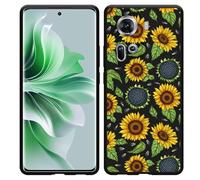 Coque Compatible avec Oppo Reno11 Coque en Silicone Noir - Tournesols