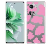 Coque Compatible avec Oppo Reno11 Coque en Silicone - Taches Roses de Vache