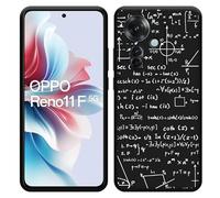 Coque Compatible avec Oppo Reno11 F Coque en Silicone Noir - Mathématiques Blanc