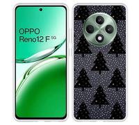 Coque Compatible avec Oppo Reno12 F (5G) Coque en Silicone - Arbres de Noël enneigés