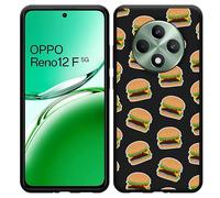 Coque Compatible avec Oppo Reno12 F (5G) Coque en Silicone Noir - Hamburger