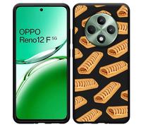 Coque Compatible avec Oppo Reno12 F (5G) Coque en Silicone Noir - Sandwichs Frikandel