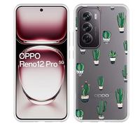 Coque Compatible avec Oppo Reno12 Pro Coque en Silicone - Cactus Vert