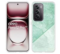 Coque Compatible avec Oppo Reno12 Pro Coque en Silicone - Marbre Vert