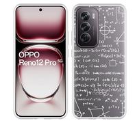 Coque Compatible avec Oppo Reno12 Pro Coque en Silicone - Mathématiques Blanc
