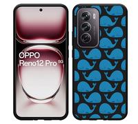 Coque Compatible avec Oppo Reno12 Pro Coque en Silicone Noir - Baleines