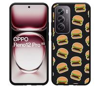 Coque Compatible avec Oppo Reno12 Pro Coque en Silicone Noir - Hamburger