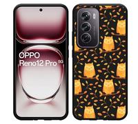 Coque Compatible avec Oppo Reno12 Pro Coque en Silicone Noir - hiboux Mignons