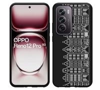 Coque Compatible avec Oppo Reno12 Pro Coque en Silicone Noir - Maisons de Canal I