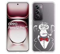 Coque Compatible avec Oppo Reno12 Pro Coque en Silicone - Smoking chimpanzé