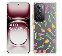 Coque Compatible avec Oppo Reno12 Pro Coque en Silicone - Tulipes