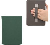 Coque Compatible Avec Pocketbook Inkpad 4 / Color 3 / Color 2 Coque - Étui À Rabat Magnétique Pour Liseuse Ereader En Toile Avec Sangle - Vert Foncé[Kin911264]