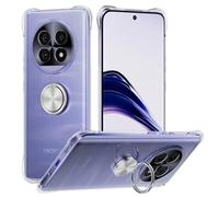 Coque Compatible avec Realme 13 Pro / 13 Pro Plus 5G, Anneau Béquille Crystal Clear Etui, Anti-Chute aux Quatre Coins Transparent Protection Housse TPU Rotatif à 360 Bague Cover - Anneau Argent