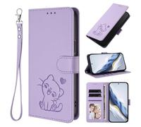 Coque compatible avec Realme Narzo N53, compatible avec Realme C51 4G / C51s / C53 4G / Note 50 avec fente pour cartes, étui de téléphone portable avec béquille - Violet