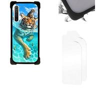 Coque Compatible avec Realme X3 SUPERZOOM Coque Etui Housse + Film Protecteur Fond de Panier Dur PC + Bordure Souple épaissie KB-LHM