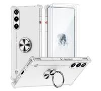 Coque Compatible avec REDMAGIC 10 Air, Anneau Béquille Crystal Clear Silicone Etui, Anti-Chute aux Quatre Coins Transparent Protection Housse TPU Rotatif à 360 Bague Cover - Anneau Argent