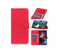 Coque Compatible avec Samsung Galaxy A03 Core Housse Portefeuille Cuir Étui avec Fermeture Magnétique - Rouge - TECHTA