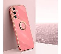 Coque Compatible avec Samsung Galaxy A34 5G Case, Étui de Protection pour Appareil Photo Full Body Antichoc avec Miroir Electroplated EdgeSlim Phone Case Protection Durable (Hawthorn Red)