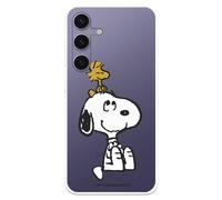 Coque compatible avec Samsung Galaxy S24 Plus, sous licence officielle Peanuts Woodstock et Snoopy pour protéger votre téléphone portable. Coque en silicone transparente souple sous licence officielle