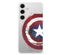 Coque compatible avec Samsung Galaxy S24 sous licence officielle Marvel Captain America Blason pour protéger votre mobile. Coque en silicone transparente souple sous licence officielle Marvel
