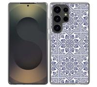 Coque Compatible avec Samsung Galaxy S25 Ultra Coque en Silicone - Bleu de Delft II