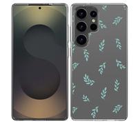 Coque Compatible avec Samsung Galaxy S25 Ultra Coque en Silicone - Petites Feuilles